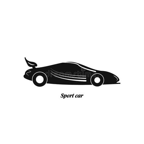 Black Sports Car Icon on a White Background. Stock Vector ...