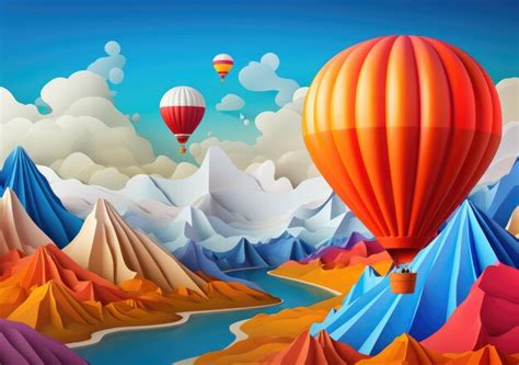 Premium Photo Hot Air Balloons Flying In The Sky With Sun Over Them In The Style Of Use Of