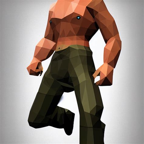 KREA AI Low Poly John Cena Tombraider For The PS1 Style Gr