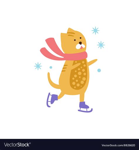 Cat Ice Skating Royalty Free Vector Image - VectorStock