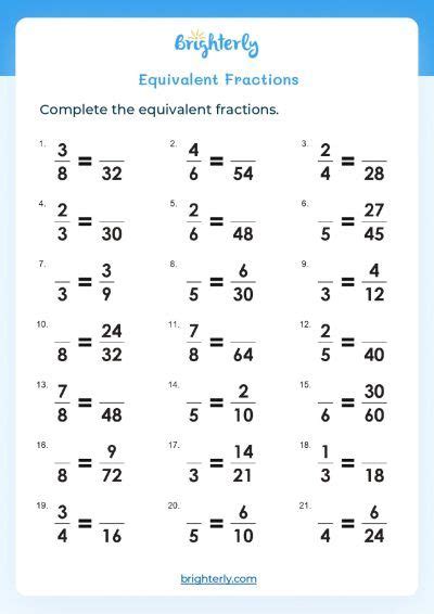 Free 4th Grade Equivalent Fractions Worksheet Download Free 4th Grade Equivalent Fractions