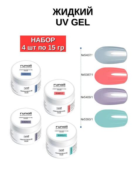 Набор гелей для наращивания ногтей, 4 шт - купить с доставкой по ...