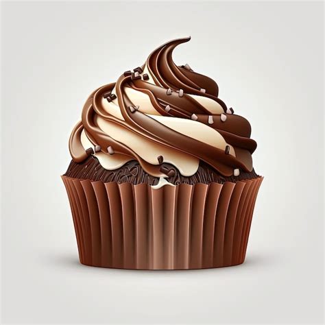 Premium Photo A Chocolate Cupcake With Chocolate Frosting And