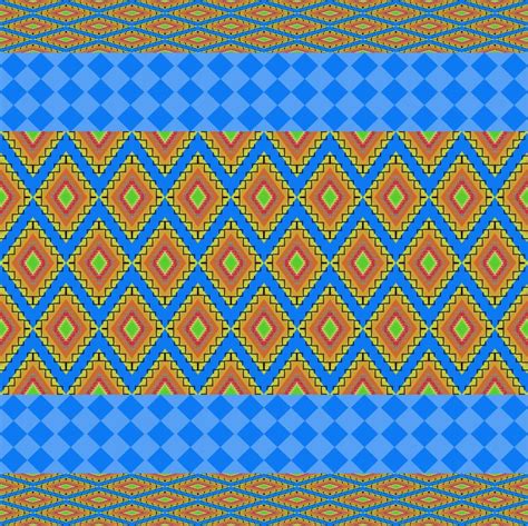 Blue Seamless Geometric Ethnic Pattern With Shapes 16407176 Vector Art