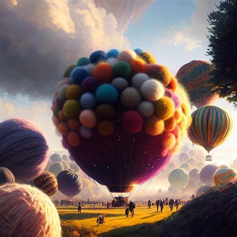 Premium AI Image Beautiful Hot Air Balloons Painting