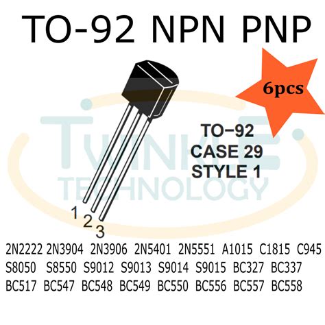 Bipolar Transistor Npn Pnp Series Bjt Diode 2n2222 2n3904 2n3906 Bc547