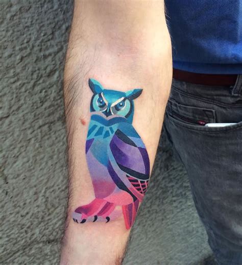 Watercolor Owl Tattoo Designsideas And Meaning Tattoos For You
