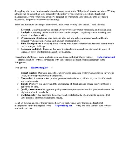 Thesis On Educational Management In The Philippines Pdf Download Free