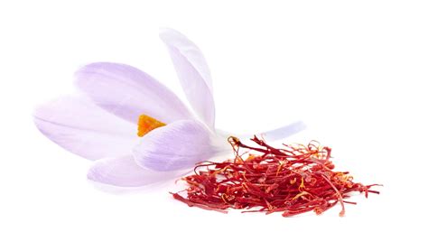 Premium Photo | Saffron spices with flower in closeup