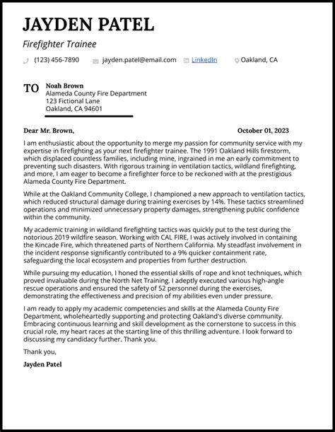 5 Firefighter Cover Letter Examples To Work In 2024