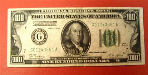 1928 100 Dollar Bill Note Genuine Fold Vf 2004957425