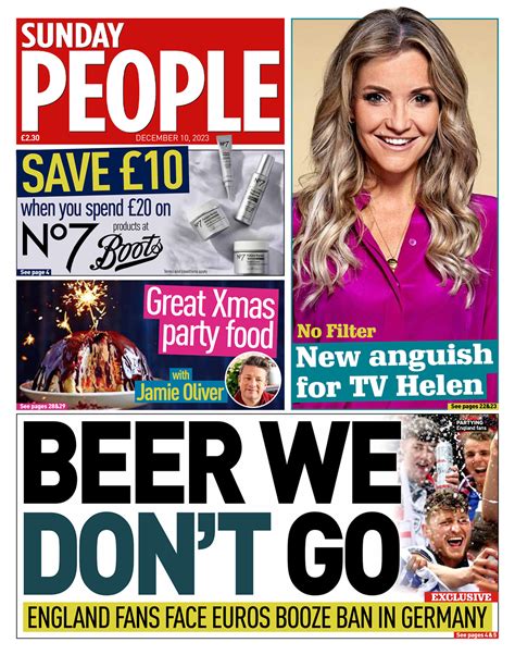 Sunday People Front Page 10th Of December 2023 Tomorrow S Papers Today