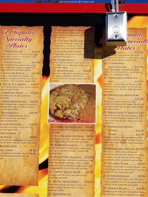 Menu at El Tapatio Restaurant #2, Gatesville, E Main St