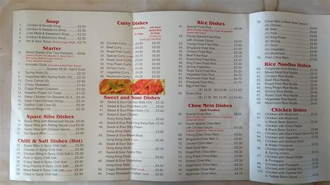 Menu at Chopsticks Chinese Takeaway restaurant, Charfield