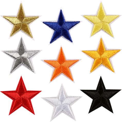 Adesivos Aplique Bordado Estrelas Cores Prata Ouro Roupas