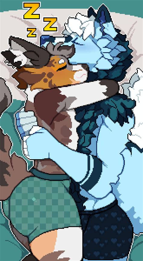 The Big Imageboard Tbib Anthro Blue Body Blue Fur Blush Brown Body Brown Fur Bryht Canid