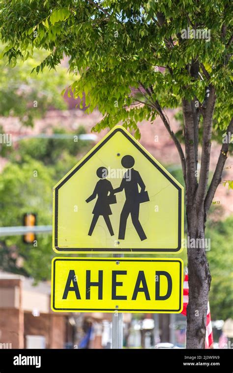 School Children Crossing Ahead Sign Hi Res Stock Photography And Images