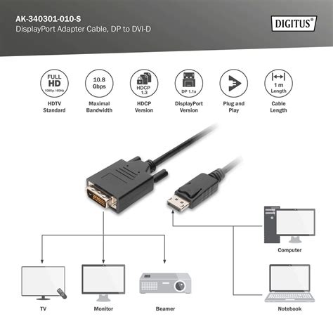 DIGITUS By ASSMANN Shop DisplayPort Adapter Cable