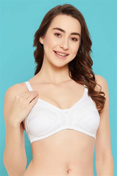 Buy Non Padded Non Wired Full Cup Bra In White Cotton Rich Online