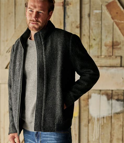 Charcoal Pure Wool | Mens Boiled Wool Jacket