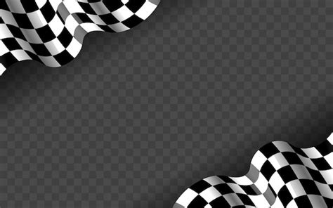 Premium Vector | Banner with waving checkered flag along the edges on a ...