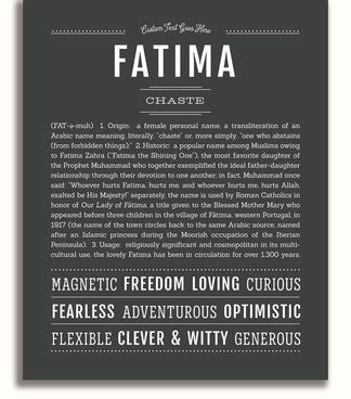 Fatima | Name Art Print – Name Stories