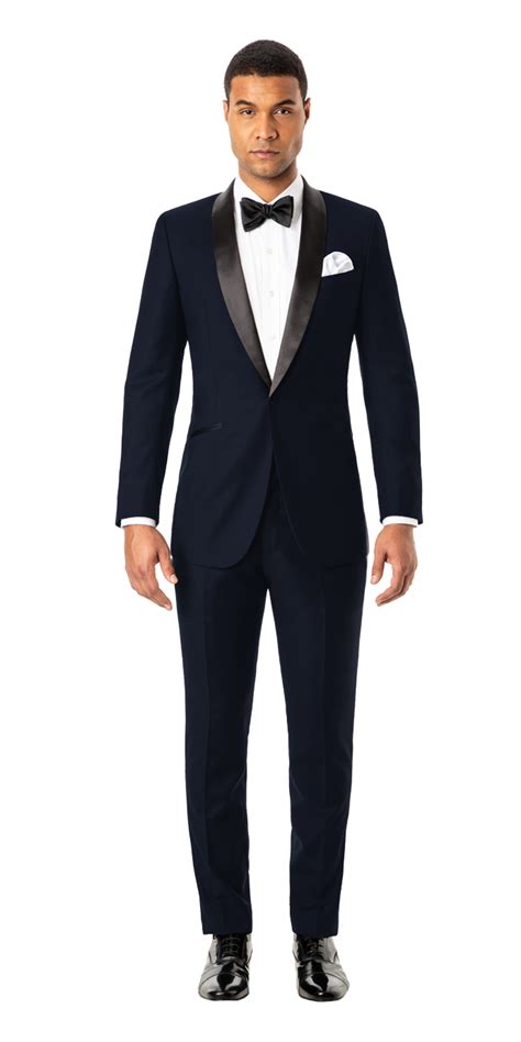 Midnight Blue Tuxedo Custom Tuxedos Black Lapel