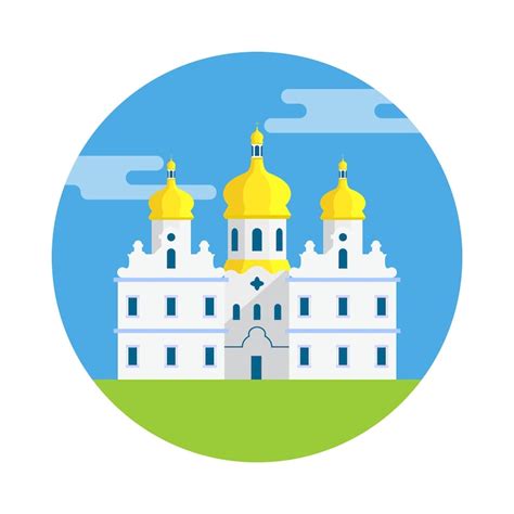 Premium Vector | Ukraine church illustration travel sight landmark