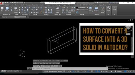 How To Convert A Surface Into A D Solid In Autocad Youtube