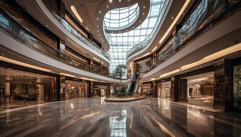 Premium Ai Image Modern Luxury Store With Glass Walls And Illuminated