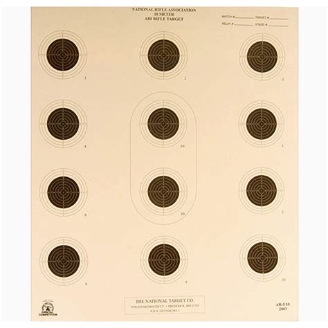 Free Printable 10 Meter Airgun Targets