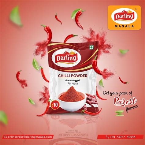 Get A Pack Of Purest Chilli Powder From Darling Masala Food Poster Design Food Graphic Design