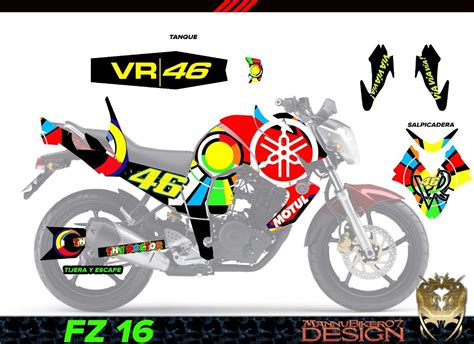 Kit De Calcas Stickers Yamaha Fz 16 Vinil Premium Meses Sin Intereses