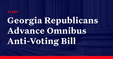 Georgia Republicans Advance Omnibus Anti Voting Bill Democracy Docket