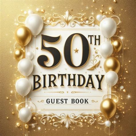 Premium Photo Exquisite 50th Birthday Design With Golden Balloons