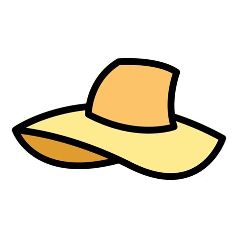 Icono De Sombrero De Vacaciones Vector De Contorno Gorra De Playa Color