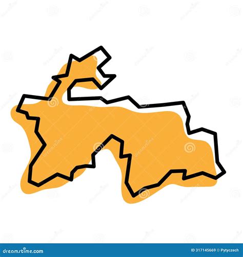 Tajikistan Simplified Vector Map Stock Illustration Illustration Of