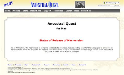 Genealogys Star Mac Version Of Ancestral Quest Coming Soon