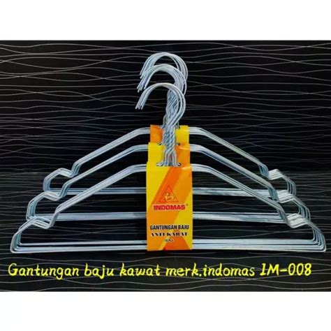 Jual IS GANTUNGAN BAJU KAWAT DEWASA 1 SET PACK ISI 10 PCS SILVER