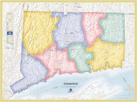 Connecticut Political Wall Map By Outlook Maps Mapsales