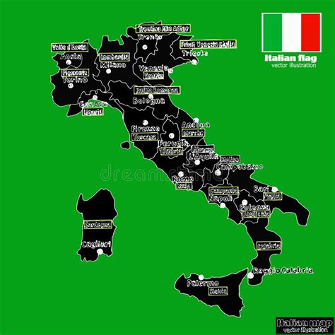 Mapa De Italia Con Regiones Italianas Vector Ilustraci N Del Vector