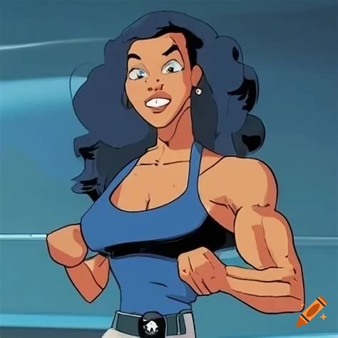 Actress Kimberly Huie As A Powerful Female Bodybuilder In 90s Marvel