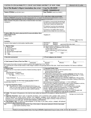 Fillable Online Kccllc Rda Final Proof Of Claim Form Doc Kccllc Fax