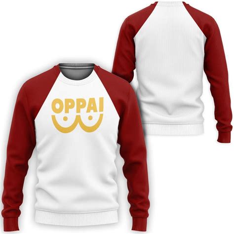 One Punch Man Sweatshirt Oppai Saitama Costume Sweatshirt White Red Un – Unifinz