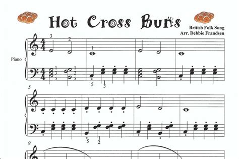Hot Cross Buns Piano Sheet Music Cha Cha Butterflies Let S Play Music Lets Play Music