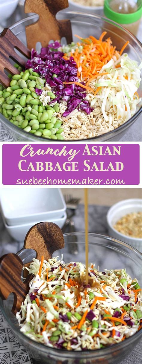 Crunchy Asian Cabbage Salad With Ramen Noodles SueBee Homemaker