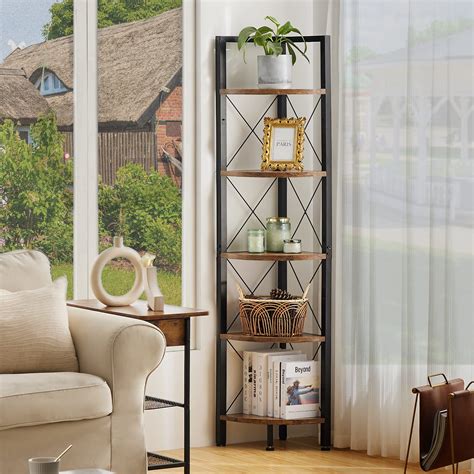 Fionas Magic 5 Tier Corner Shelf Stand Tall Corner Bookshelf Corner