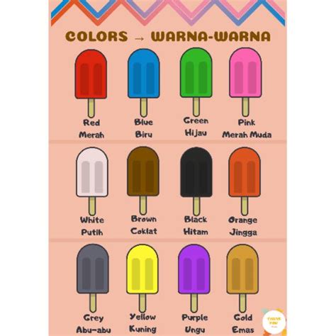 Jual Poster Edukasi Seri Nama Warna Bahasa Inggris Shopee Indonesia