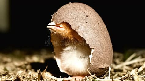 Baby Chick Emerging From Its Shell Embracing The World With Curiosity