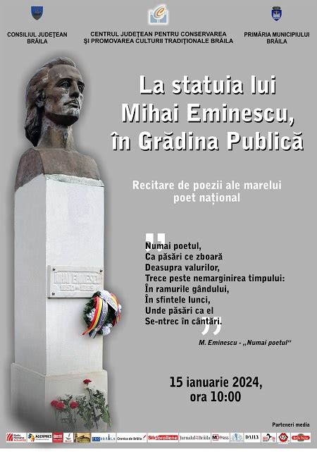 La Statuia Lui Mihai Eminescu Recitare De Poezii Ale Marelui Poet